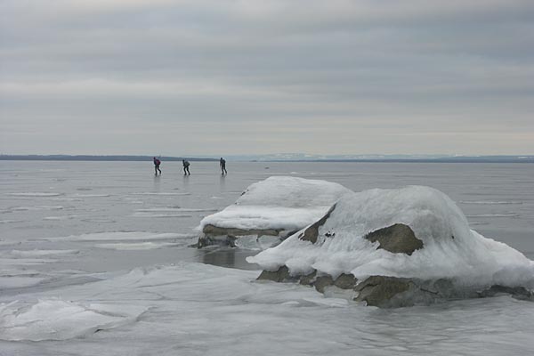 Ice skating on Lake Siljan