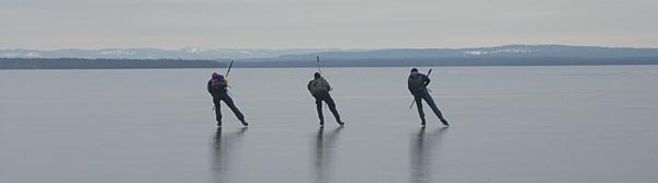 Ice skating on Lake Siljan