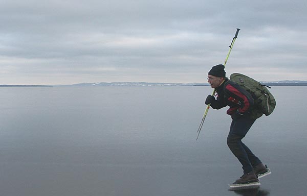 Ice skating on Lake Siljan