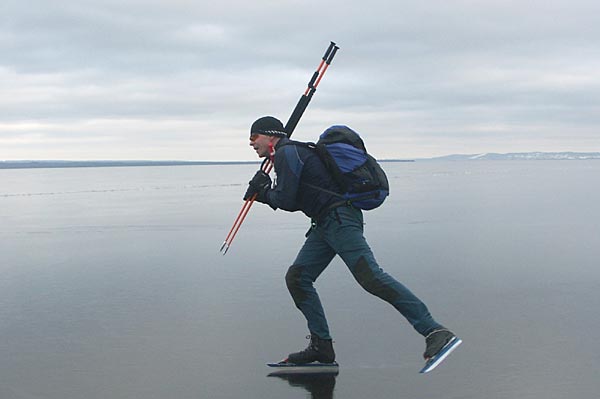 Ice skating on Lake Siljan