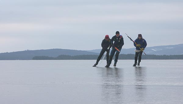 Ice skating on Lake Siljan