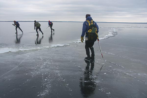 Ice skating on Lake Siljan