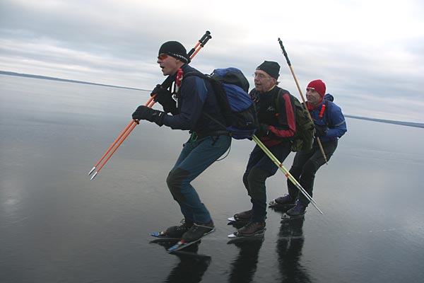 Ice skating on Lake Siljan