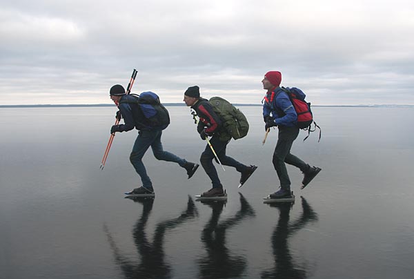 Ice skating on Lake Siljan