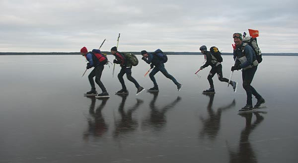 Ice skating on Lake Siljan