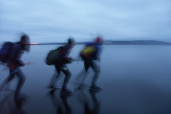 Ice skating on Lake Siljan