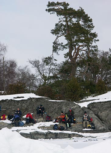 Ice skating on Yttre Hållsfjärden.