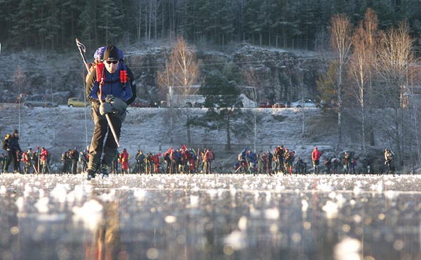 Ice skating in in Västmanland.