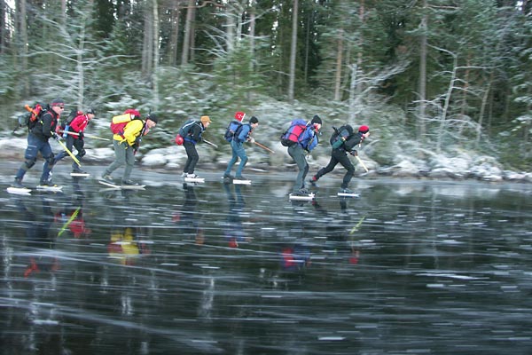 Ice skating in in Västmanland.