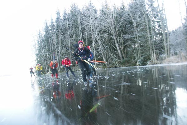 Ice skating in in Västmanland.