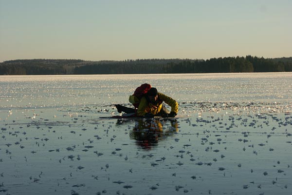 Ice skating in in Västmanland.