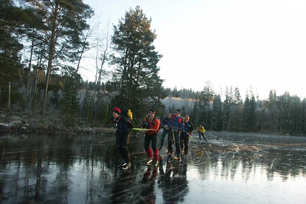 Ice skating in in Västmanland.