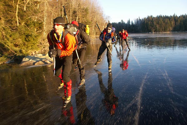 Ice skating in in Västmanland.