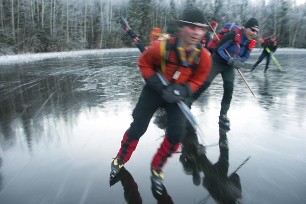 Ice skating in in Västmanland.