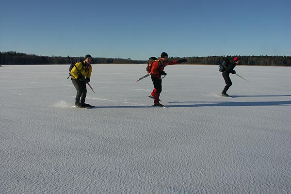 Lake Mälaren, ice skating.