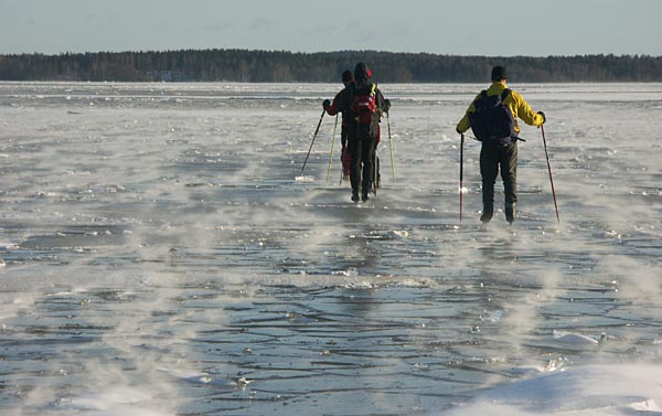 Lake Mälaren, ice skating.