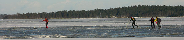 Lake Mälaren, ice skating.