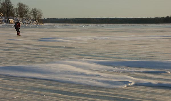 Lake Mälaren, ice skating.