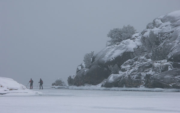 Ice skating in the Stockholm archipelago