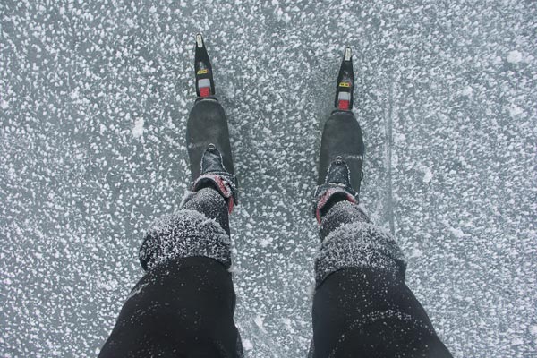 Ice skating in the Stockholm archipelago