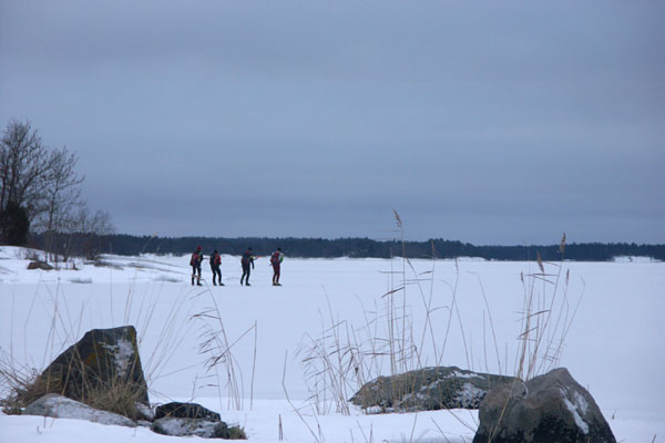 Ice skating, Stockholm archipelago.