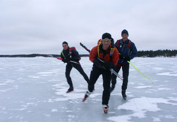 Ice skating, Stockholm archipelago.