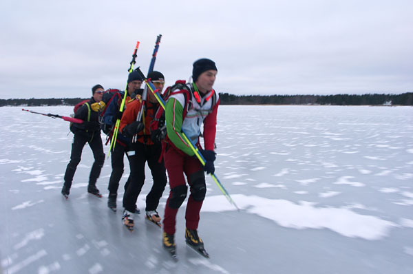 Ice skating, Stockholm archipelago.