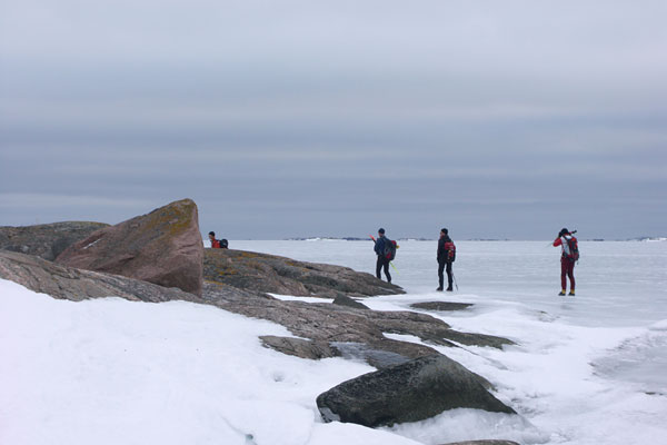 Ice skating, Stockholm archipelago.