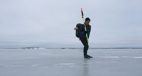 Ice skating, Stockholm archipelago.