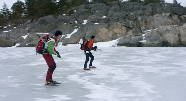 Ice skating, Stockholm archipelago.