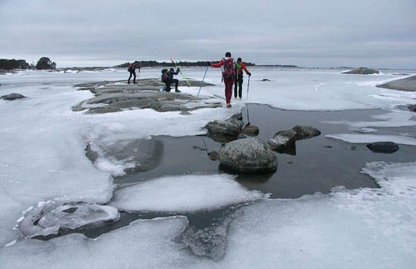 Ice skating, Stockholm archipelago.