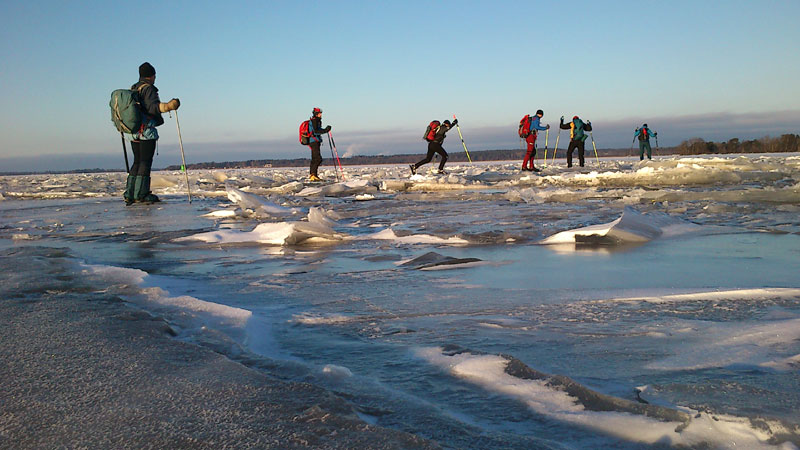 Lake Mälaren, ice skating.