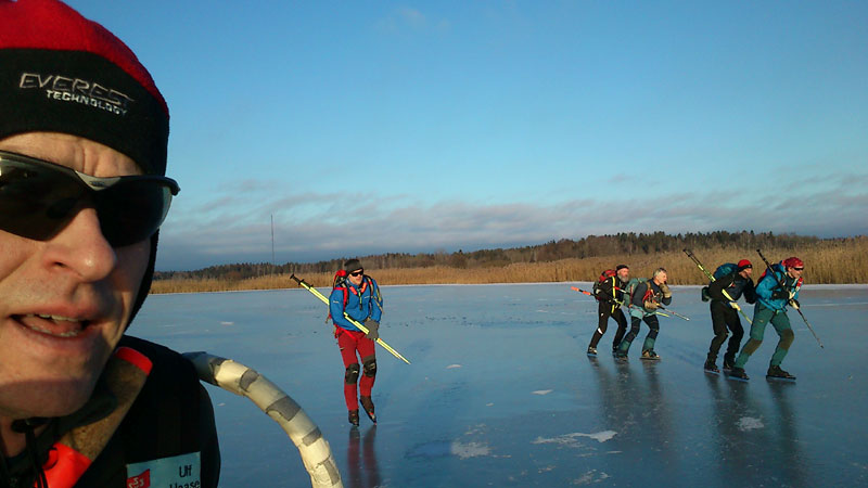 Lake Mälaren, ice skating.