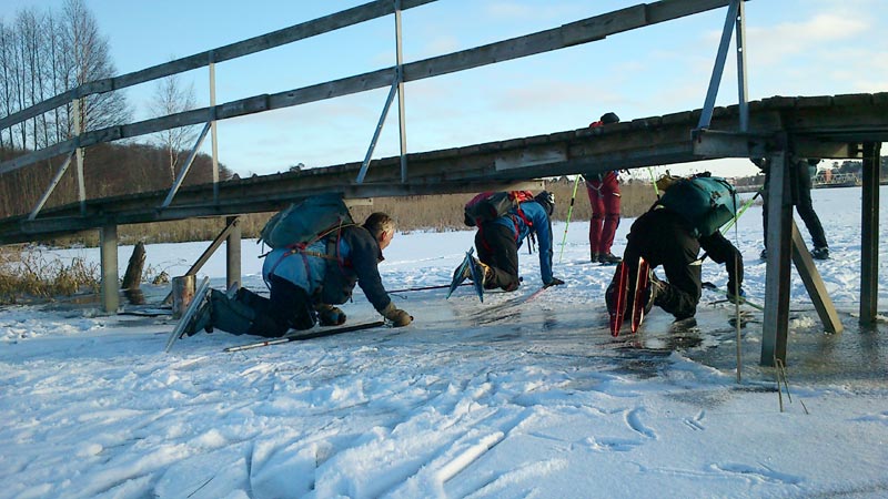 Lake Mälaren, ice skating.