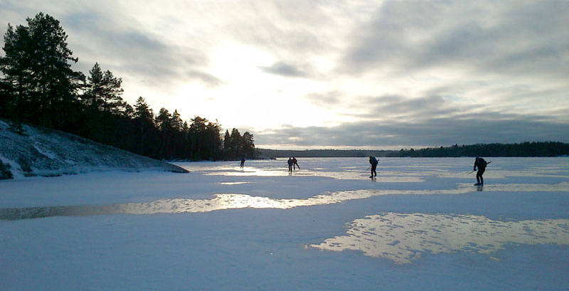 Lake Mälaren, ice skating.