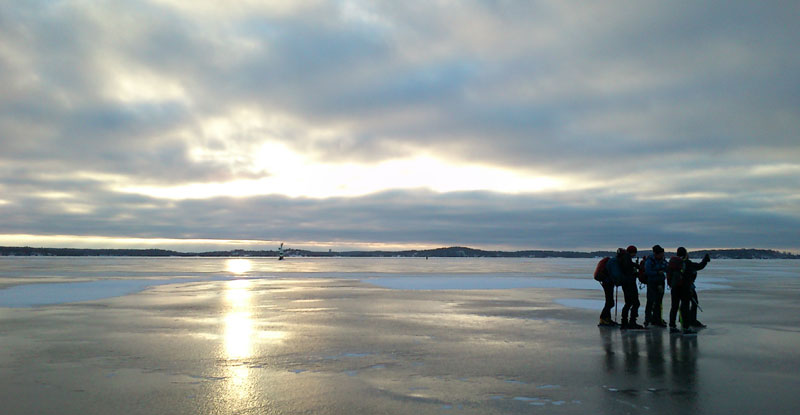 Lake Mälaren, ice skating.