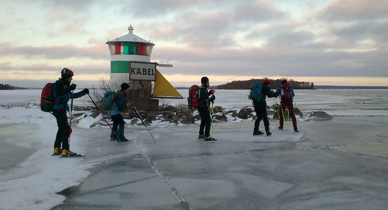 Lake Mälaren, ice skating.