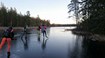 Ice skating the area of Skinnskatteberg