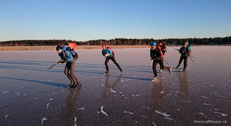 Ice skating on lake Mälaren 2014.