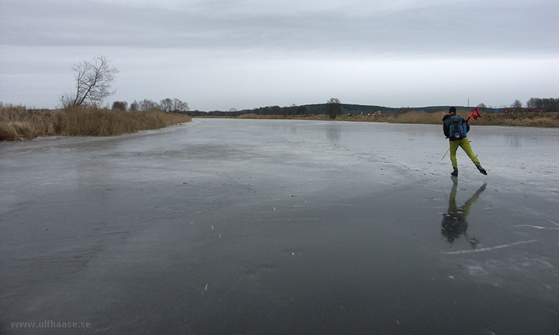 Ice skating on Arboga River/Arbogaån 2015.