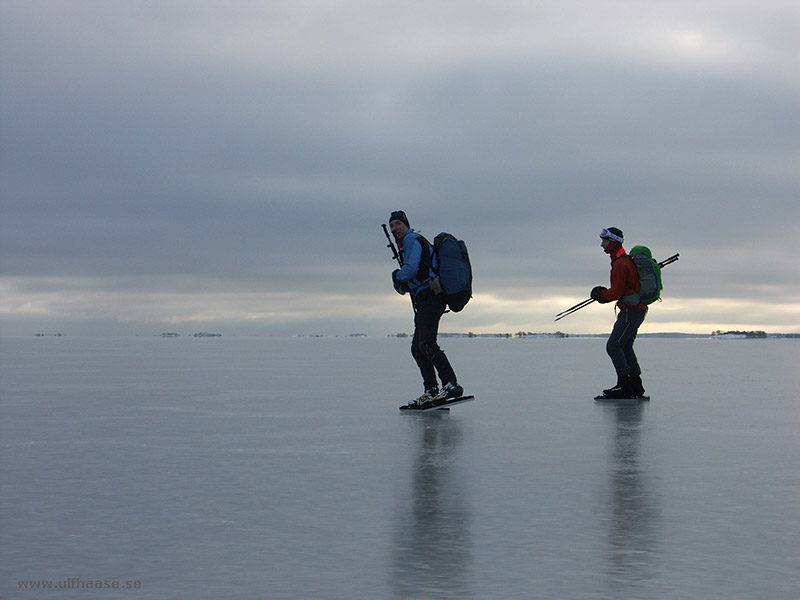 Ice skating in the Stockholm archipelago 2016.