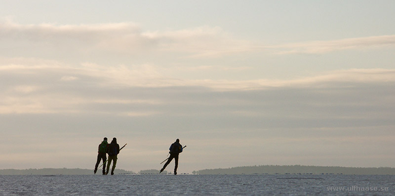 Ice skating in the Stockholm archipelago 2016.