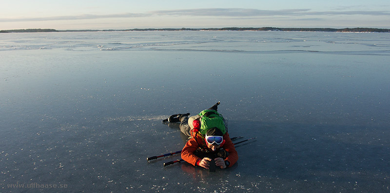 Ice skating in the Stockholm archipelago 2016.