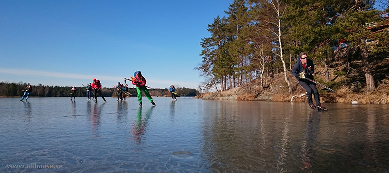 Ice skating on Hövern, Lången, Borken, Såken, Vindommen, Storsjön and Rammen.