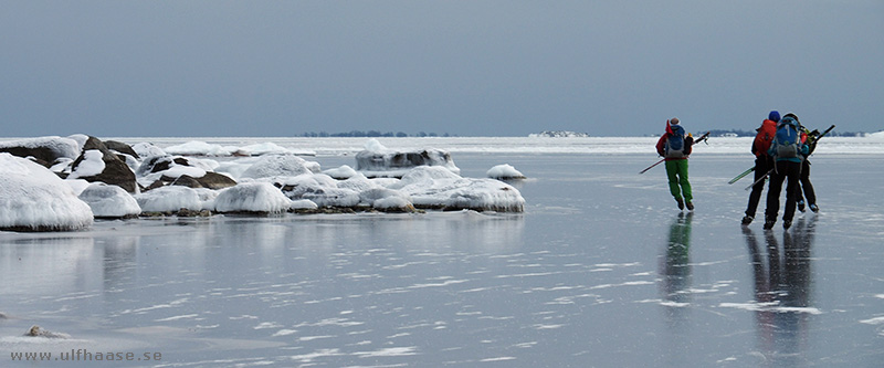 Ice skating in the Stockholm archipelago.