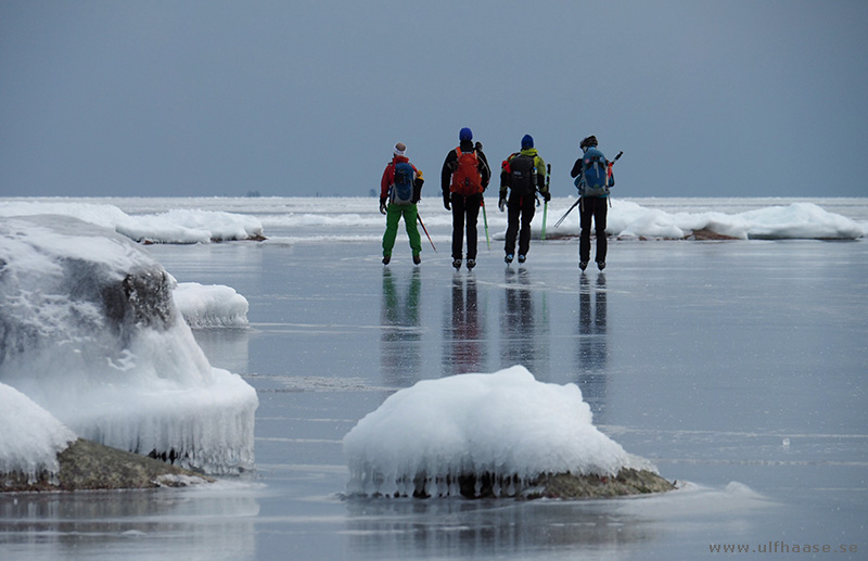 Ice skating in the Stockholm archipelago.