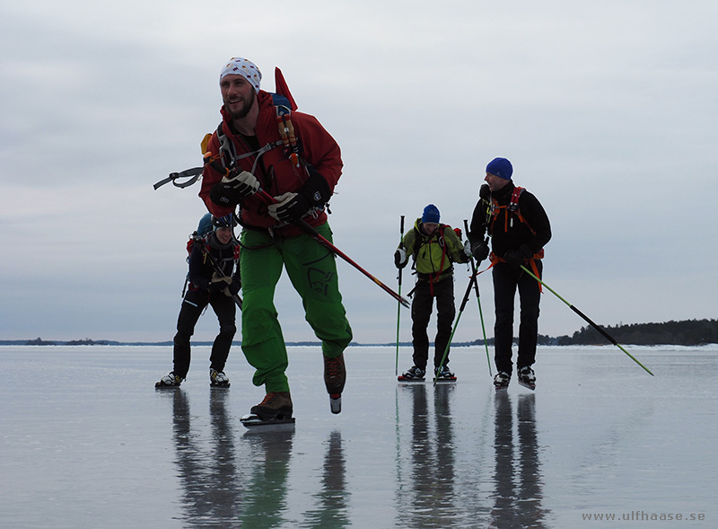 Ice skating in the Stockholm archipelago.