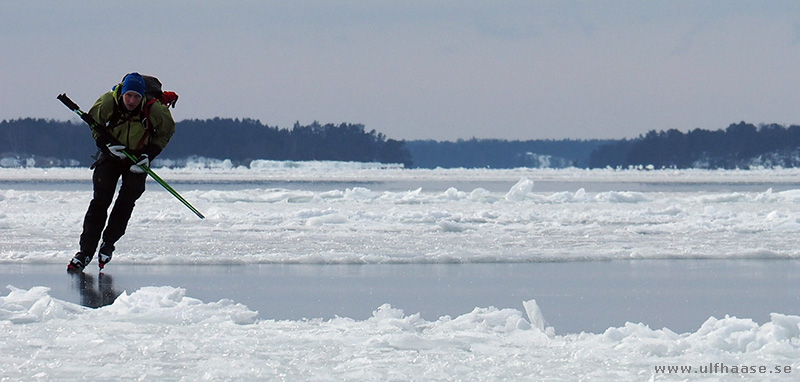 Ice skating in the Stockholm archipelago.