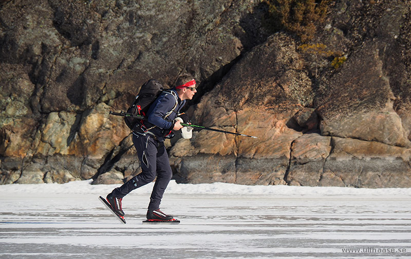 Ice skating in the Stockholm archipelago.