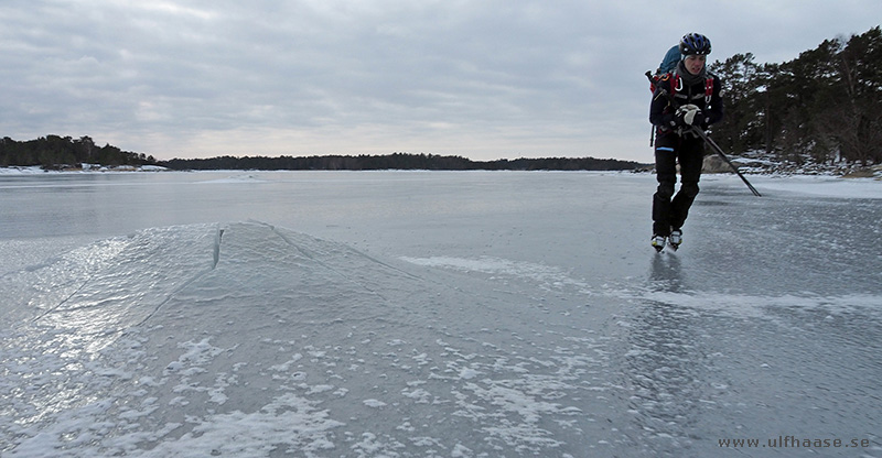 Ice skating in the Stockholm archipelago.